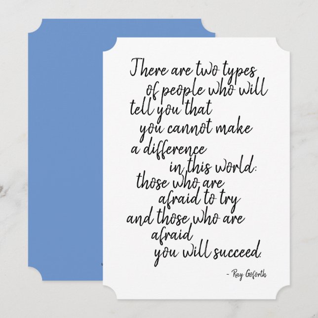 Motivational Flat Greeting Card Quote (Front/Back)