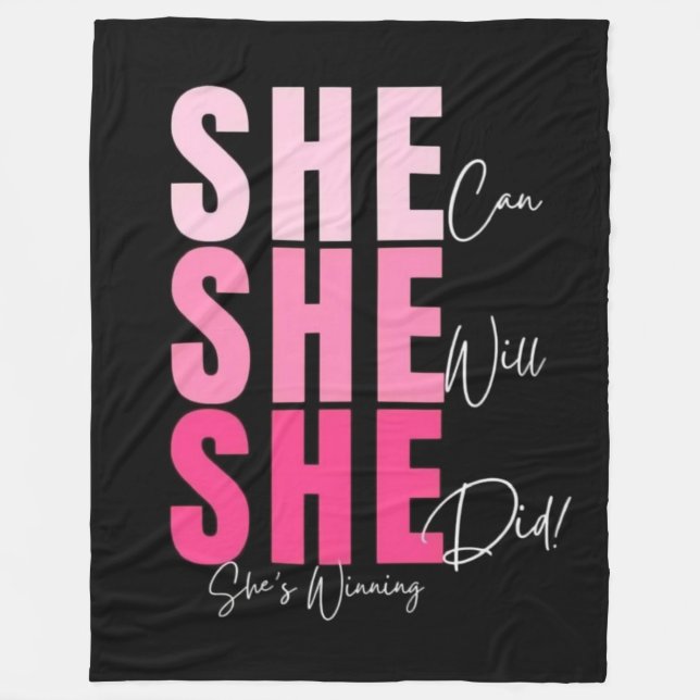Motivational Fleece Blanket for Women (Front)