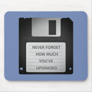 Motivational Floppy Disc Upgrade Quote  Mouse Mat