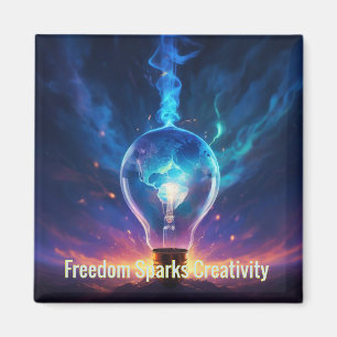 Motivational Freedom Sparks Creativity Positivity Magnet
