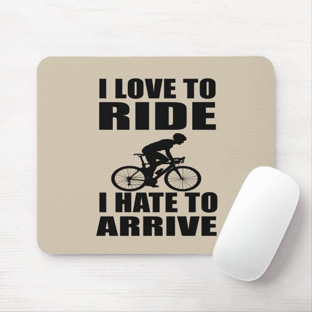Motivational funny cycling quotes mouse mat (With Mouse)
