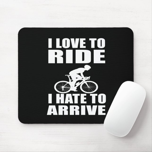 Motivational funny cycling quotes mouse mat (With Mouse)