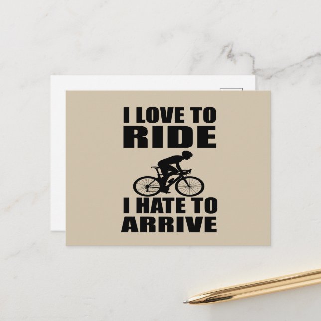 Motivational funny cycling quotes postcard (Front/Back In Situ)