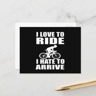 Motivational funny cycling quotes postcard