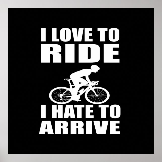 Motivational funny cycling quotes poster (Front)