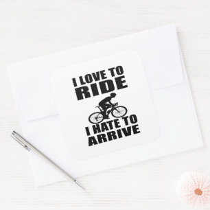 Motivational funny cycling quotes square sticker