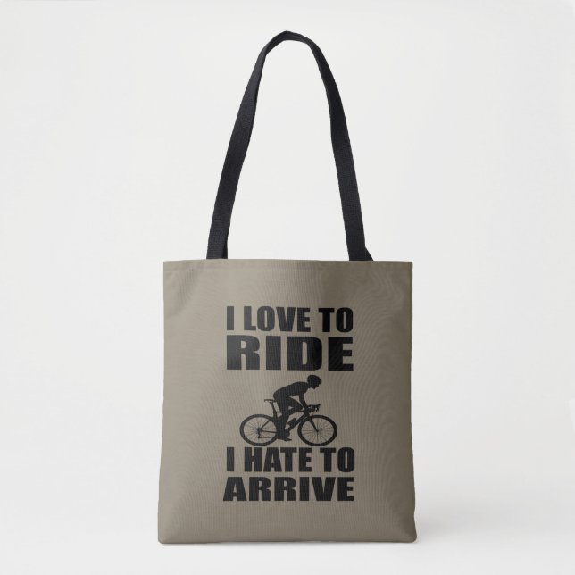 Motivational funny cycling quotes tote bag (Front)