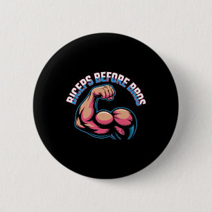 Motivational Funny Gym Humour Biceps Gains Biceps  6 Cm Round Badge