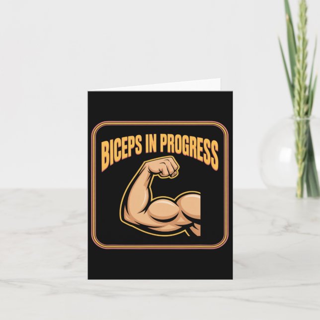 Motivational Funny Gym Humour Biceps Gains Biceps  Card (Front)