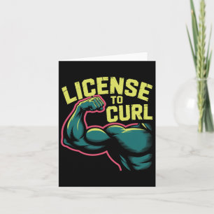 Motivational Funny Gym Humour Biceps Gains License Card