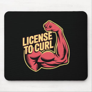 Motivational Funny Gym Humour Biceps Gains License Mouse Mat