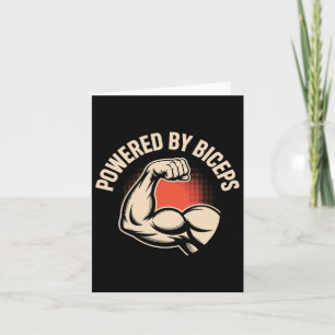 Motivational Funny Gym Humour Biceps Gains Powered Card