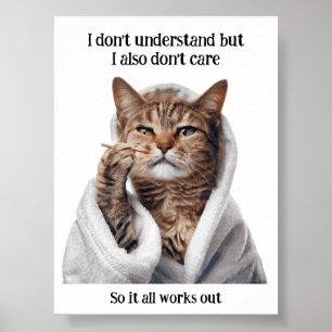 Motivational Funny Inspirational Cat Poster