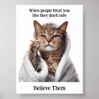 Motivational Funny Inspirational Cat Poster
