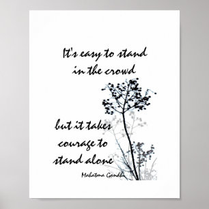 motivational Gandhi quote in black and white Poster