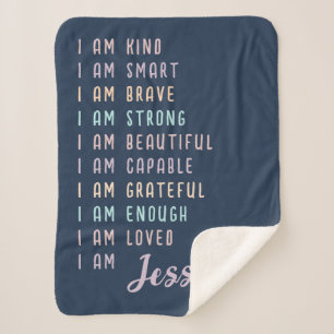 Motivational Gift for Teenage Girl Personalized Sherpa Blanket