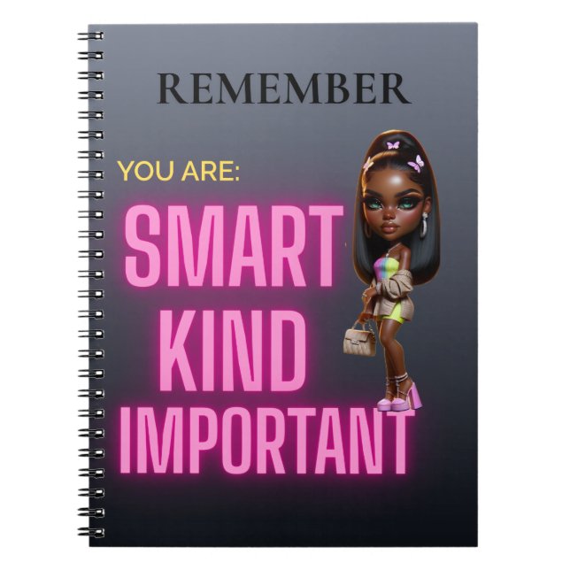 Motivational Girl Boss Spiral Notebook – “Remember (Front)