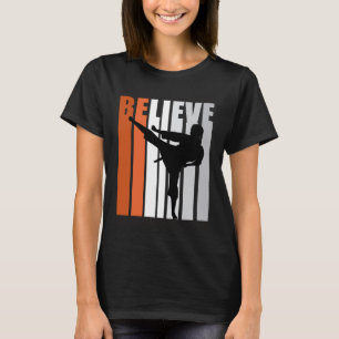 Motivational Girls Jiu Jitsu Womens Believe Orange T-Shirt