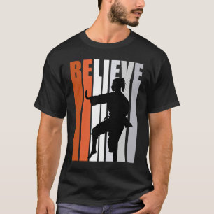 Motivational Girls Karate Womens Believe Orange Co T-Shirt