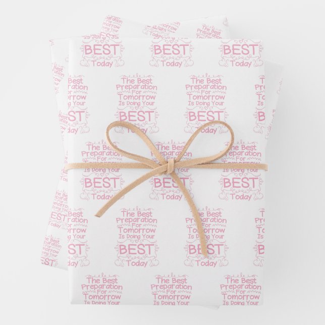 Motivational Girls Quote - Do Your Best Today Wrapping Paper Sheet (In situ)