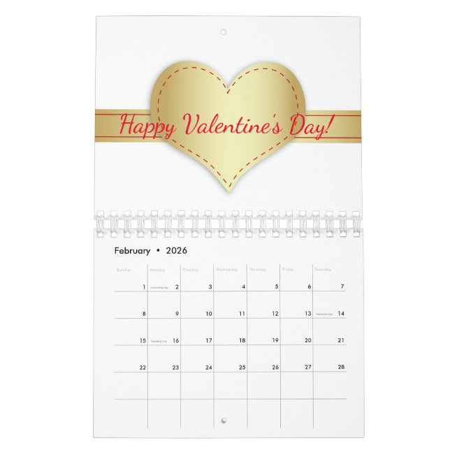 Motivational Glitter Typography Beautiful 12-month Calendar (Feb 2026)