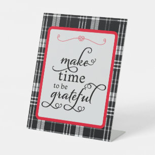 Motivational Grateful Quote Elegant Typography Pedestal Sign