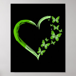 Motivational Green Butterfly Mental Health Awarene Poster