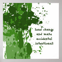 Motivational Green Paint Splatter Poster