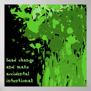 Motivational Green Paint Splatter Poster