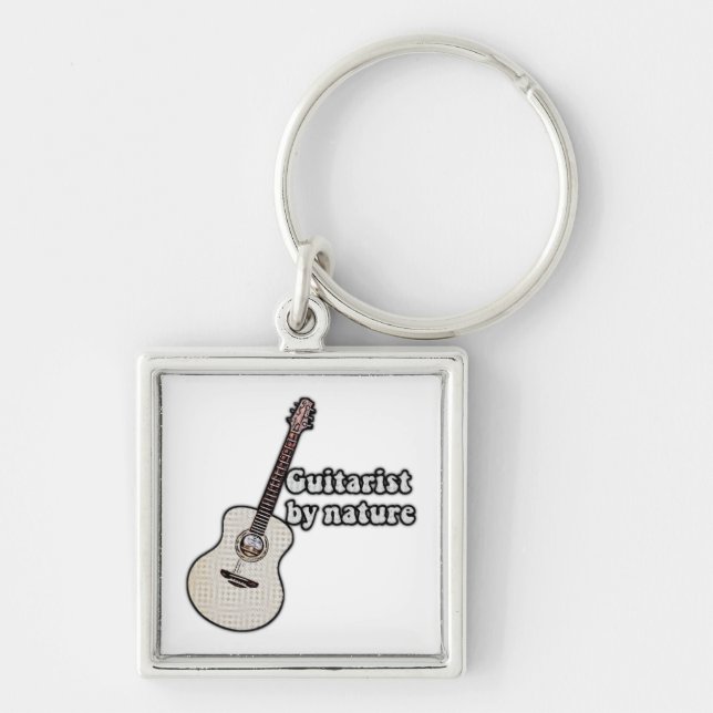 motivational guitar quote for guitarists key ring (Front)