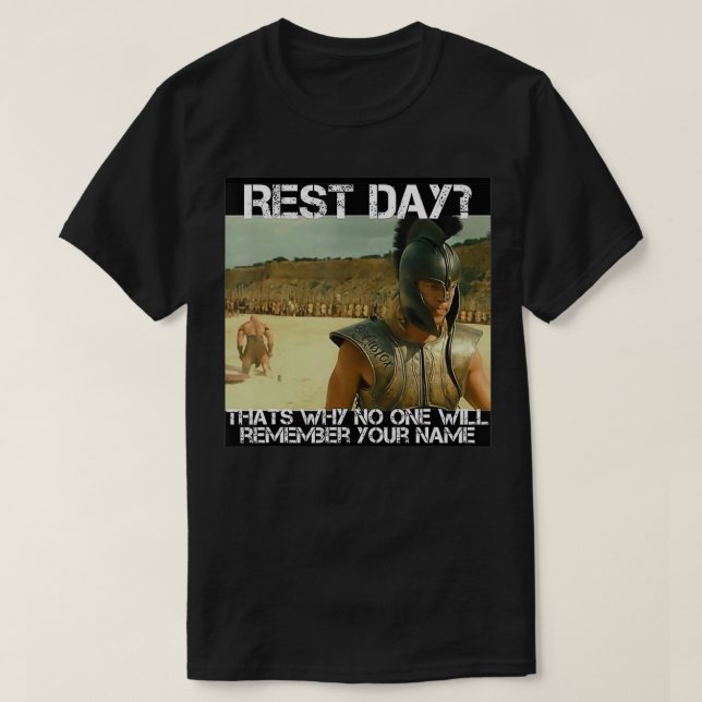 Motivational Gym , Funny Fitness , Achilles  T-Shirt (Design Front)