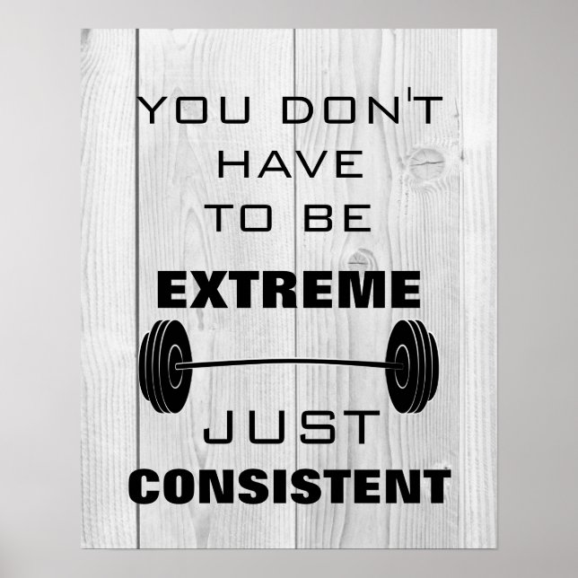 Motivational Gym Workout Fitness quote rustic wood Poster (Front)