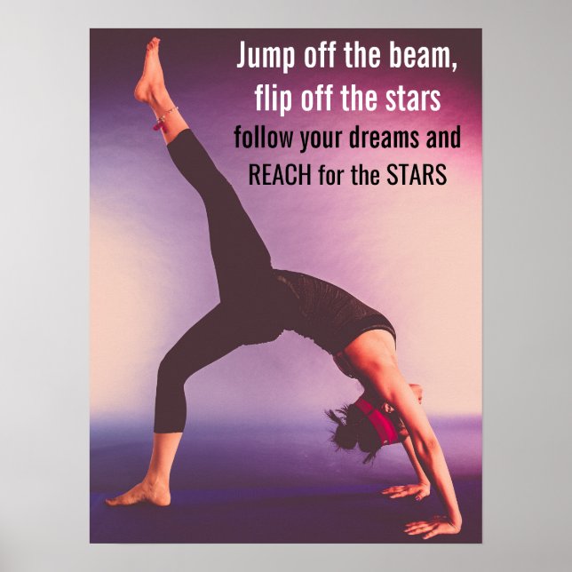 Motivational Gymnastics Quote Poster (Front)