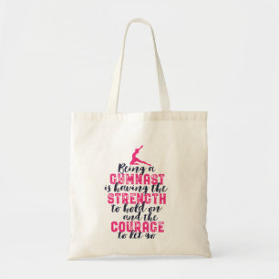 Motivational Gymnastics Quote Sports Girl Gymnast Tote Bag
