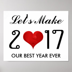Motivational Happy New Year 2017 Best Year Ever Poster