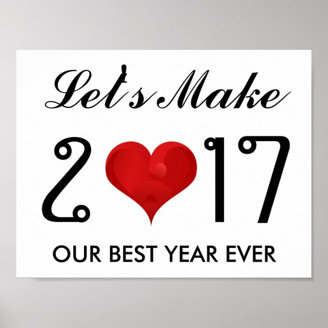 Motivational Happy New Year 2017 Best Year Ever Poster (Front)