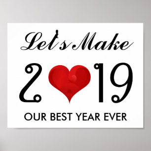 Motivational Happy New Year 2019 Best Year Ever Poster