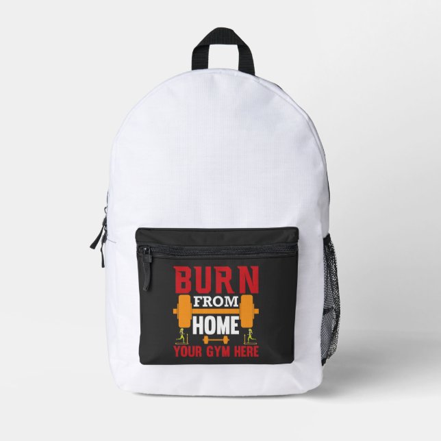 Motivational Home Gym Workout Printed Backpack (Front)
