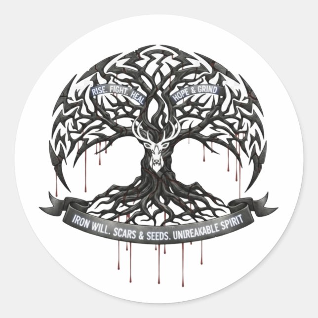 Motivational Hope & Strength Round Stocker  Classic Round Sticker (Front)