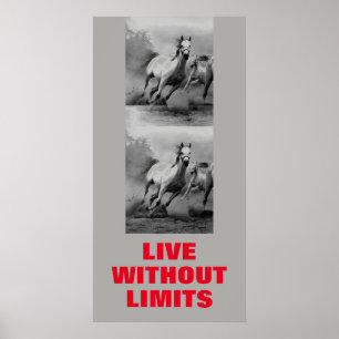 Motivational Horses Live Without Limits Pop Art Poster