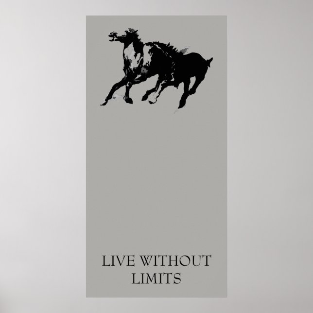 Motivational Horses Live Without Limits Poster (Front)