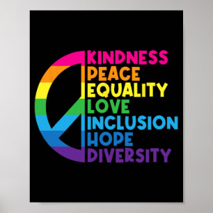 Motivational Inspirational Apparel Kindness Peace  Poster