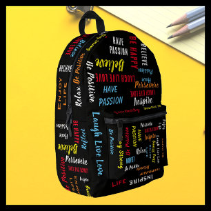 Motivational Inspirational Custom Printed Backpack