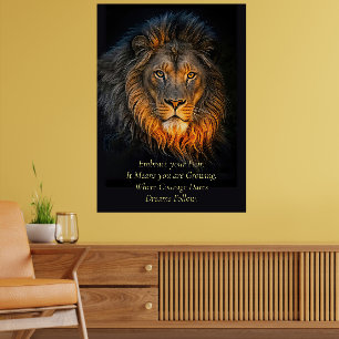 Motivational Inspirational Embrace your Fear Lion Poster