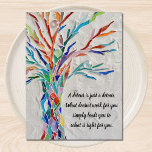 Motivational Inspirational Quote Tree Postcard<br><div class="desc">This decorative postcard features a rainbow-coloured mosaic tree and an inspiring quote. You can change the quote to one of your own. Use the Customise Further option to change the text size, style, or colour Because we create our artwork you won't find this exact image from other designers. Original Mosaic...</div>