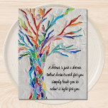 Motivational Inspirational Quote Tree Postcard<br><div class="desc">This decorative postcard features a rainbow-coloured mosaic tree and an inspiring quote. You can change the quote to one of your own. Use the Customise Further option to change the text size, style, or colour Because we create our artwork you won't find this exact image from other designers. Original Mosaic...</div>