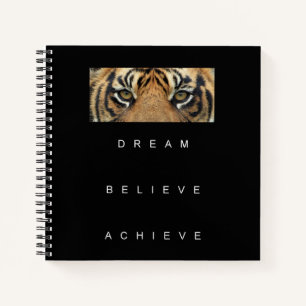 Motivational Inspirational Success Cool Tiger Eyes Notebook