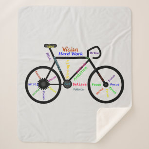 Motivational Inspirational Words Biking Bike  Sherpa Blanket