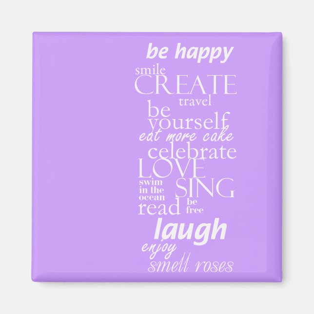 motivational inspirational words magnet (Front)