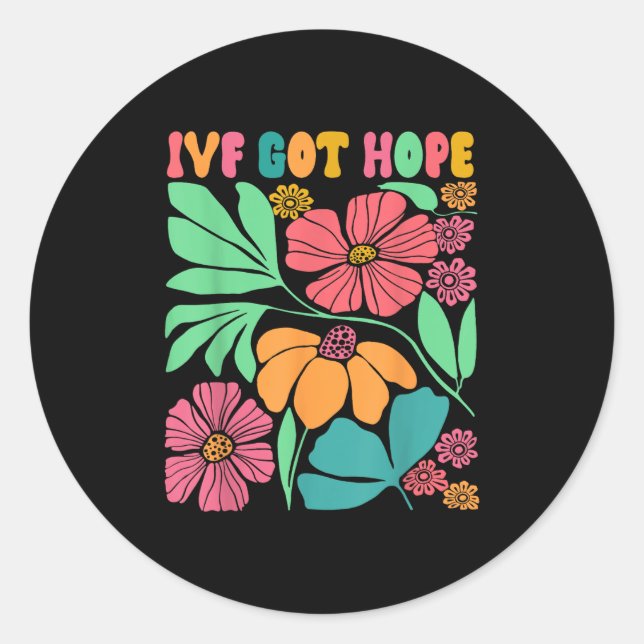 Motivational Inspired Ivf Mama Wildflower Ivf Mum  Classic Round Sticker (Front)